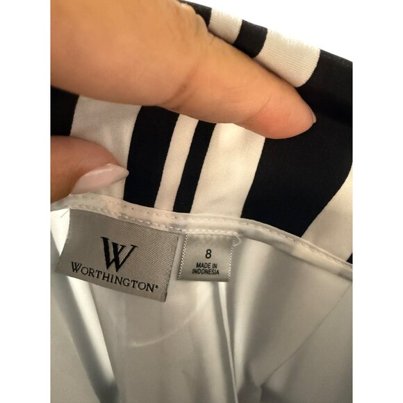 Worthington Womens Black‎ & White Geometric Print Skirt Size 8 - Picture 11 of 12